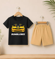 Bumblebee Black shirt with Skin Short set For kids