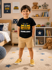 Bumblebee Black shirt with Skin Short set For kids