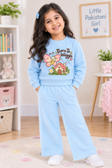 Born to Wiggle light Blue Sweatshirt With Blue Trouser Set For Kids
