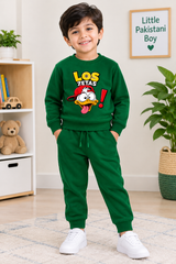 Los Zetas Green Sweatshirt With green Trouser Set For Kids