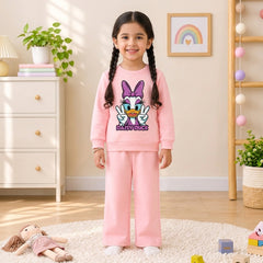 Daisy Duck light Pink Sweatshirt With Pink Trouser Set For Kids