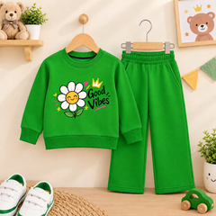 Good vibes Parrot Sweatshirt with parrot trouser For Kids