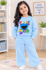 Cookie Monster light Blue Sweatshirt With Blue Trouser Set For Kids