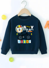 Biker Navy Blue Sweatshirt For Kids