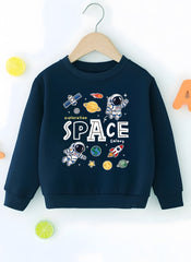 Space Navy Blue Sweatshirt For Kids