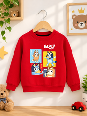 BLUEY Red Sweatshirt For Kids