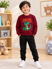Every things okay Burgundy Sweatshirt For Kids