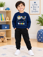 Biker Navy Blue Sweatshirt For Kids