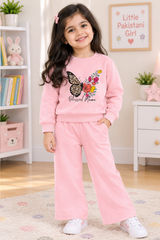 Blessed Mama Pink Sweatshirt With Pink Trouser Set For Kids