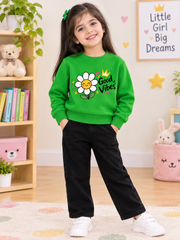 Good vibes Parrot Sweatshirt  with parrot trouser For Kids