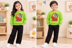Tom and Jerry Lime Green Sweatshirt For Kids