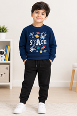 Space Navy Blue Sweatshirt For Kids
