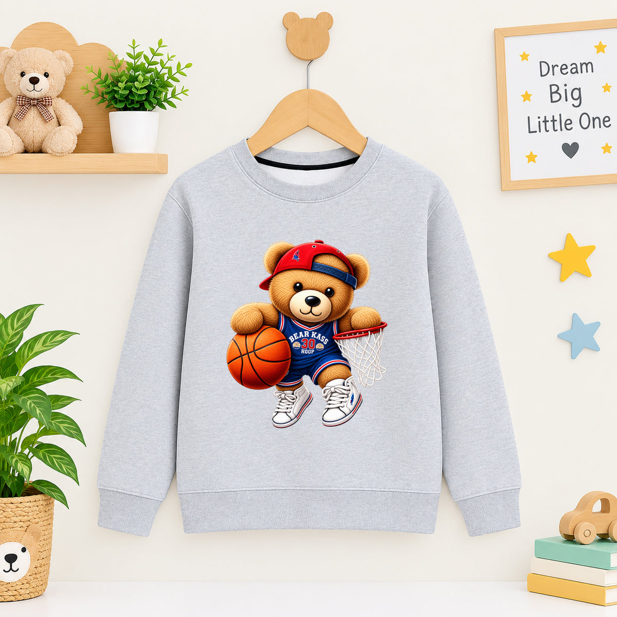 Bear Kass Grey Sweatshirt For Kids