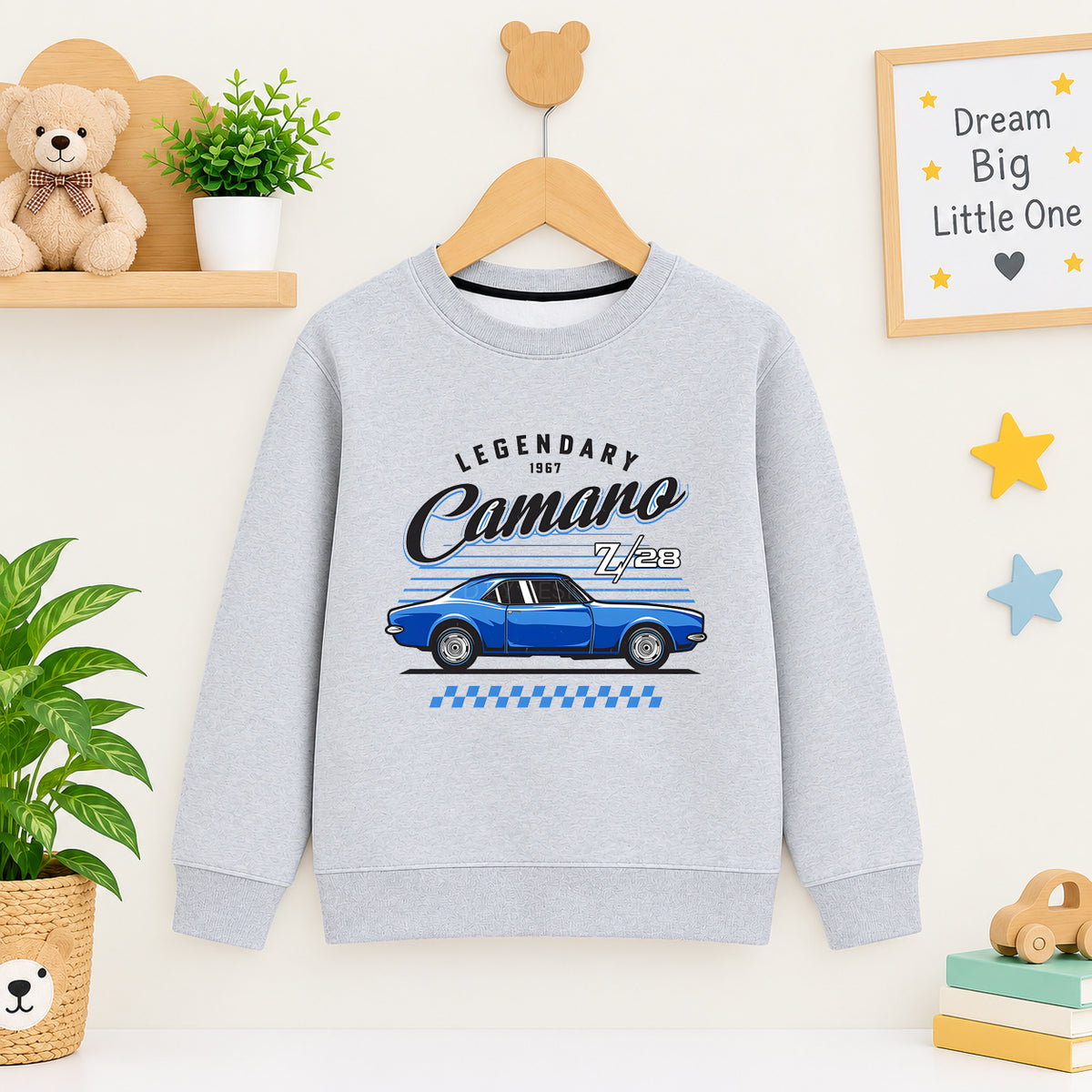 Camaro Car Grey Sweatshirt For Kids