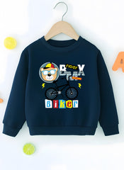 Biker Navy Blue Sweatshirt For Kids