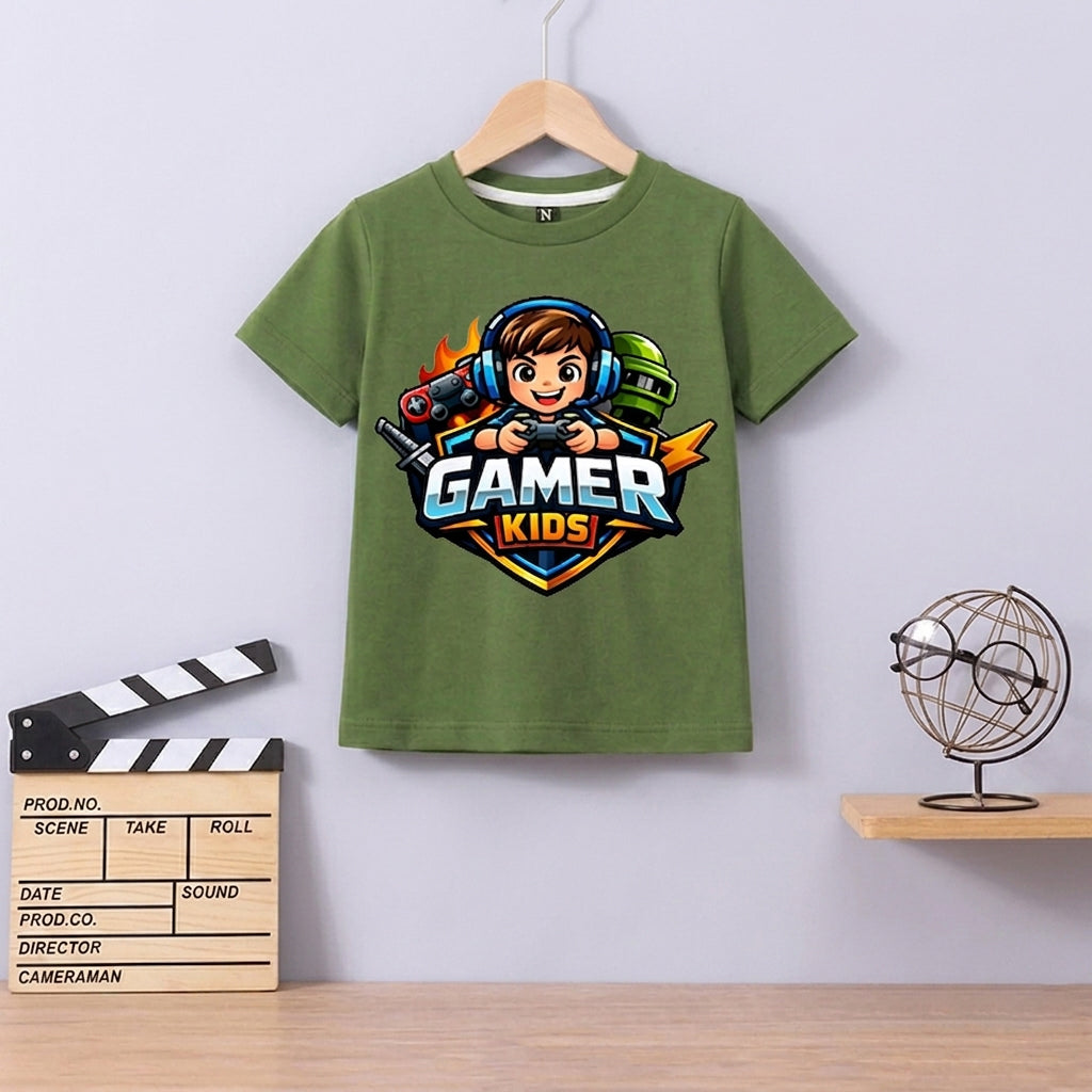 GAMER Kids  Olive Green Shirt