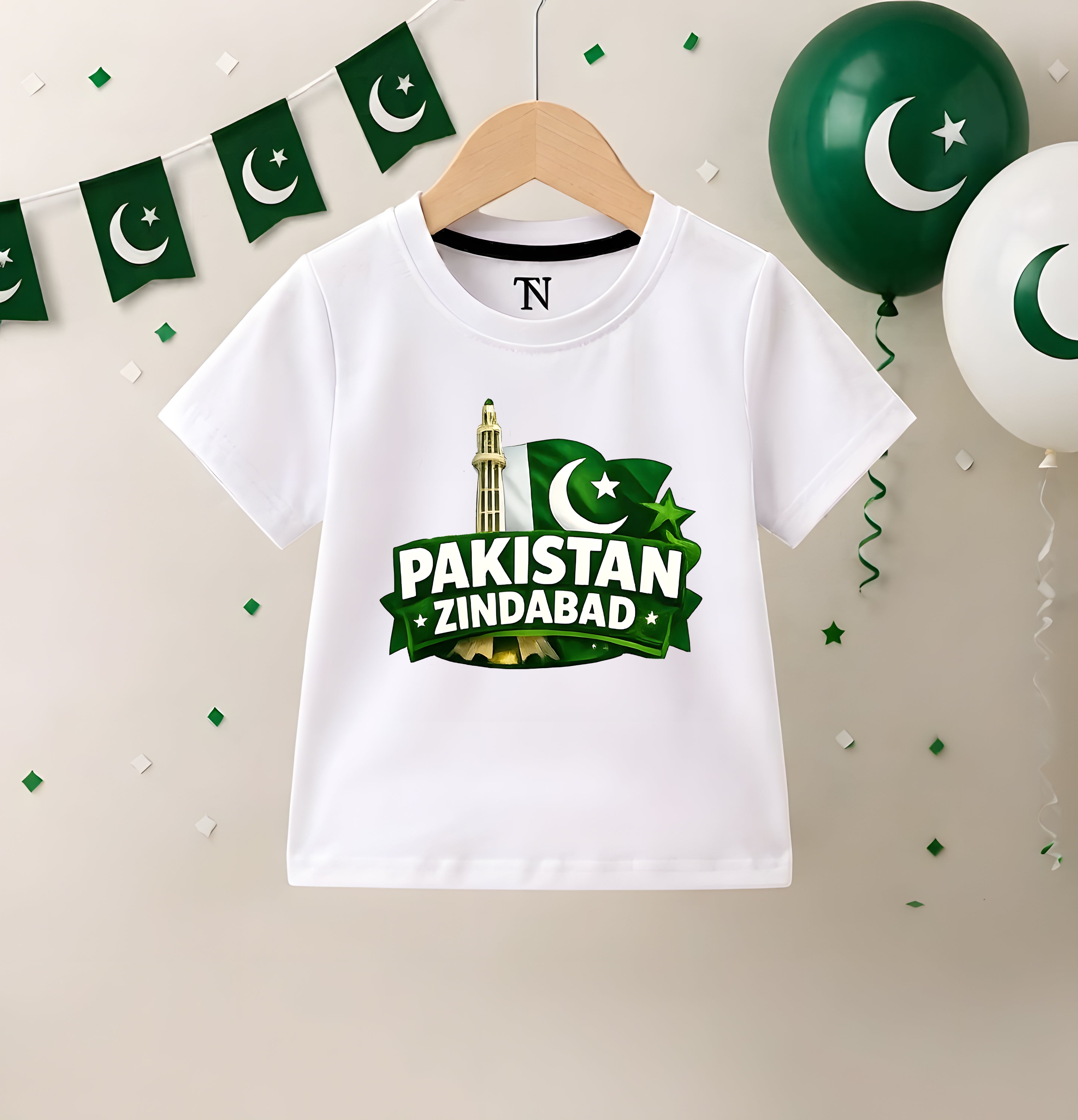 Pakistan Zindabad White Shirt for Kids