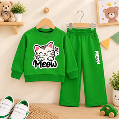 Meow Parrot Sweatshirt  with parrot trouser For Kids