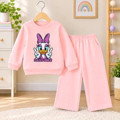 Daisy Duck light Pink Sweatshirt With Pink Trouser Set For Kids